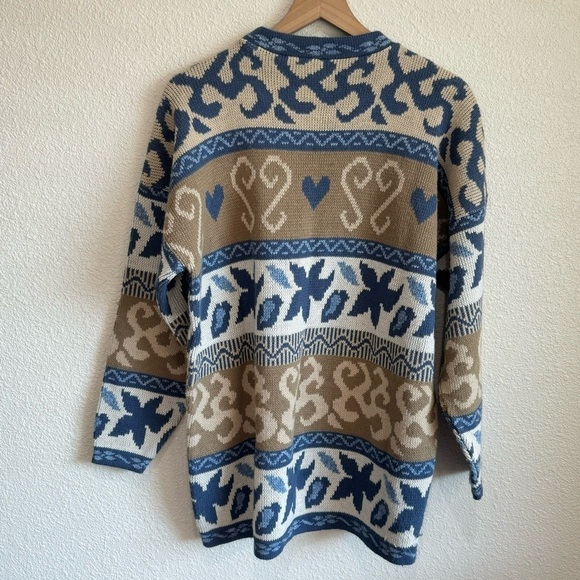 VTG Private Eyes Adult Large Sycamore Fair Isle Printed Pullover Sweater 90’s - Picture 6 of 8